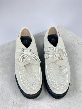 TUK Footwear Cream Suede Rockabilly Low Creepers Brian Setzer Edition Size 10